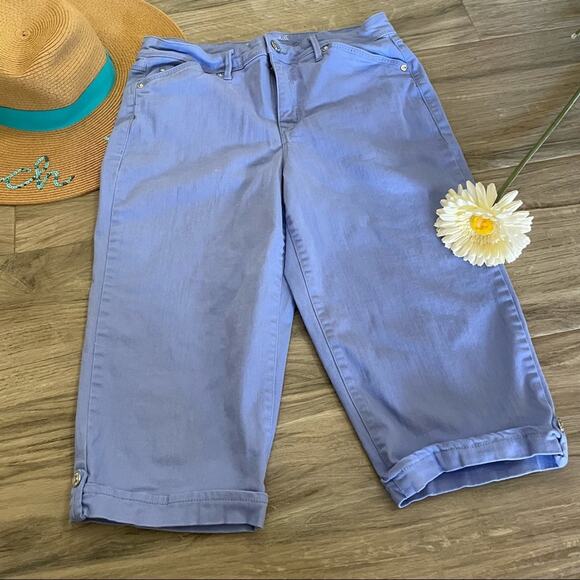Gloria Vanderbilt periwinkle skimmer cropped pants size 10. - Picture 1 of 7